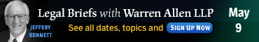 Legal Briefs with Warren Allen LLP