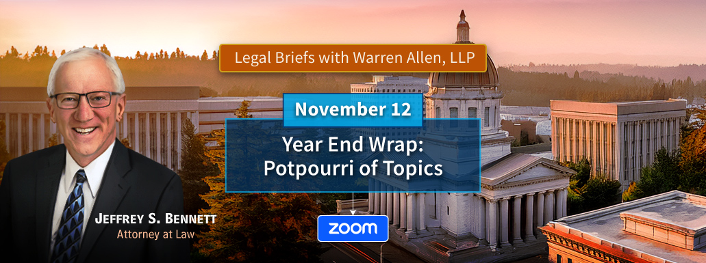 Legal Briefs with Warren Allen LLP - November 12