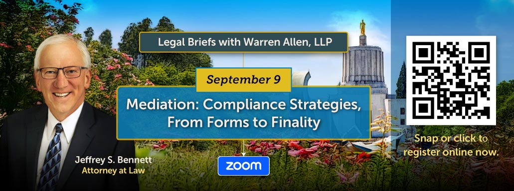 Legal Briefs with Warren Allen LLP - September 9